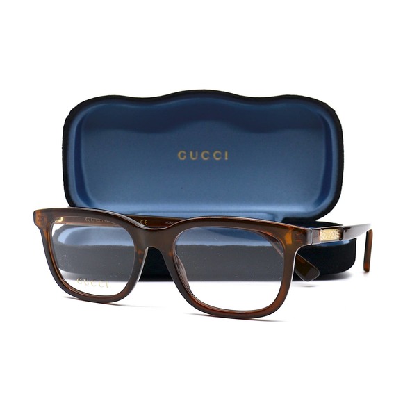 NEW GUCCI GG0938O 006 BROWN TRANSPARENT AUTHENTIC EYEGLASSES FRAME - Picture 9 of 14